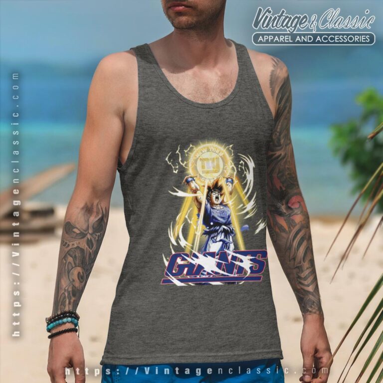 Son Goku New York Giants Shirt Tank Top Racerback Son Goku New York Giants Shirt Tank Top Racerback