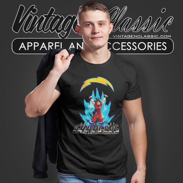 Son Goku Powering Up In Energy Los Angeles Chargers T Shirt Son Goku Powering Up In Energy Los Angeles Chargers T Shirt