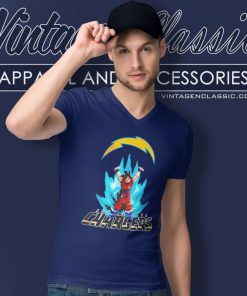 Son Goku Powering Up In Energy Los Angeles Chargers V Neck TShirt