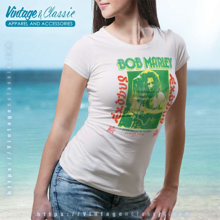 Song Exodus Movement Of Jah People Guitar Bob Marley Women TShirt Song Exodus Movement Of Jah People Guitar Bob Marley Women TShirt