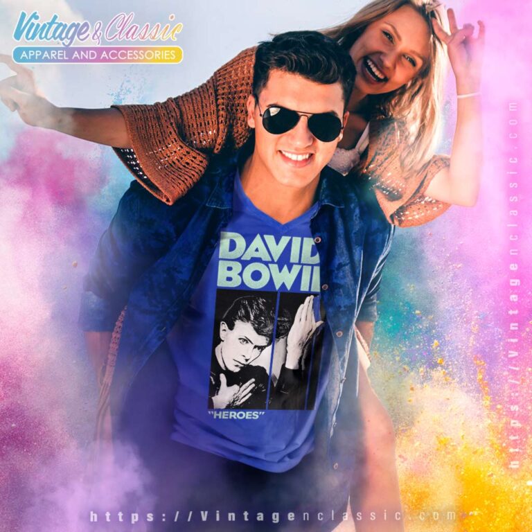Song Heroes David Bowie V Neck TShirt Song Heroes David Bowie V Neck TShirt