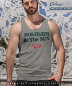 Song Holidays In The Sun White Sex Pistols Tank Top Racerback