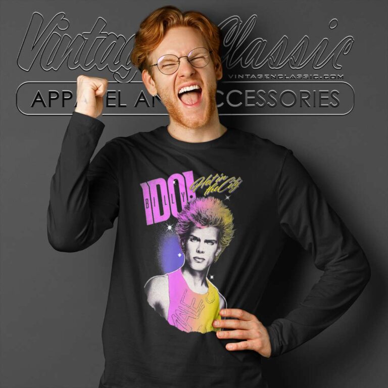 Song Hot In The City Billy Idol Long Sleeve Tee Song Hot In The City Billy Idol Long Sleeve Tee