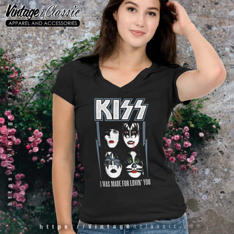 Song I Was Made For Lovin You Kiss Vneck Song I Was Made For Lovin You Kiss Vneck