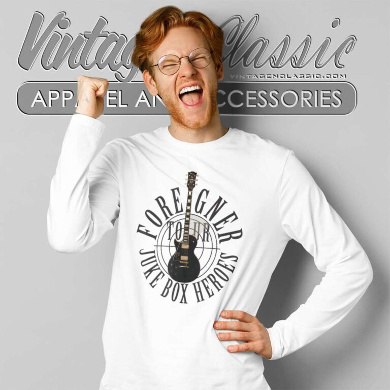 Song Juke Box Heroes Foreigner Long Sleeve Tee Song Juke Box Heroes Foreigner Long Sleeve Tee