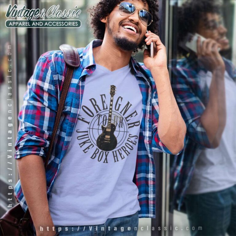 Song Juke Box Heroes Foreigner V Neck TShirt Song Juke Box Heroes Foreigner V Neck TShirt