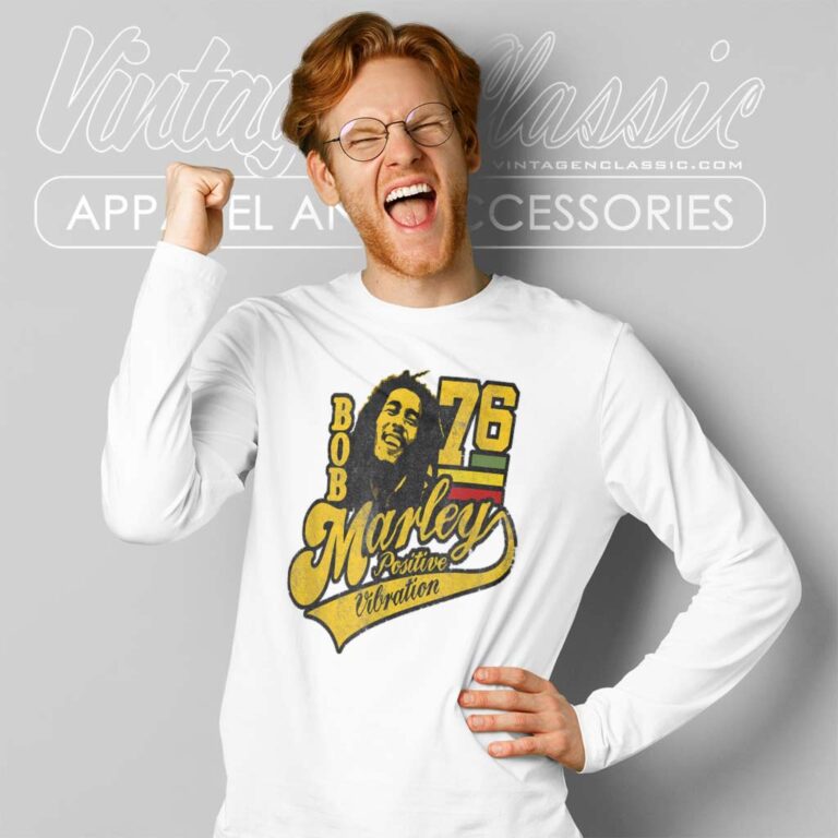 Song Positive Vibration Bob Marley Long Sleeve Tee Song Positive Vibration Bob Marley Long Sleeve Tee