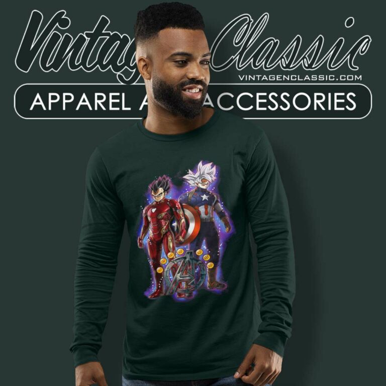 Songoku Vs Vegeta Dragon Ball Marvel Avengers Endgame Long Sleeve Tee Songoku Vs Vegeta Dragon Ball Marvel Avengers Endgame Long Sleeve Tee