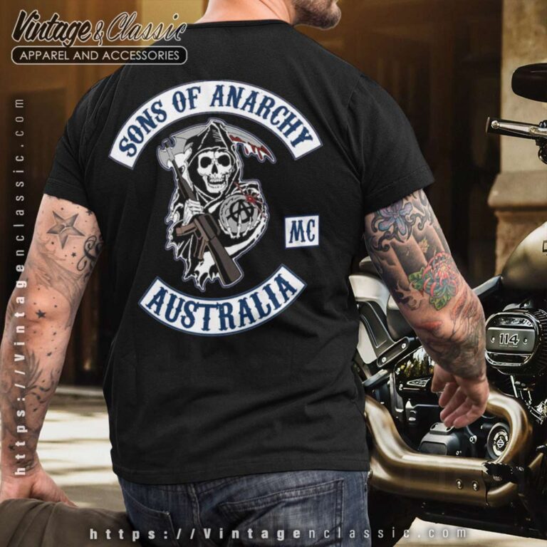 Sons Of Anarchy Mc Australia T shirt Backside Sons Of Anarchy Mc Australia T shirt Backside
