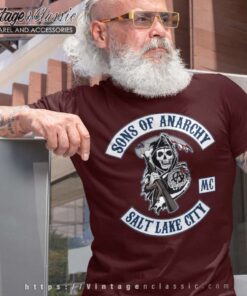 Sons Of Anarchy Mc Salt Lake City Biker T shirt