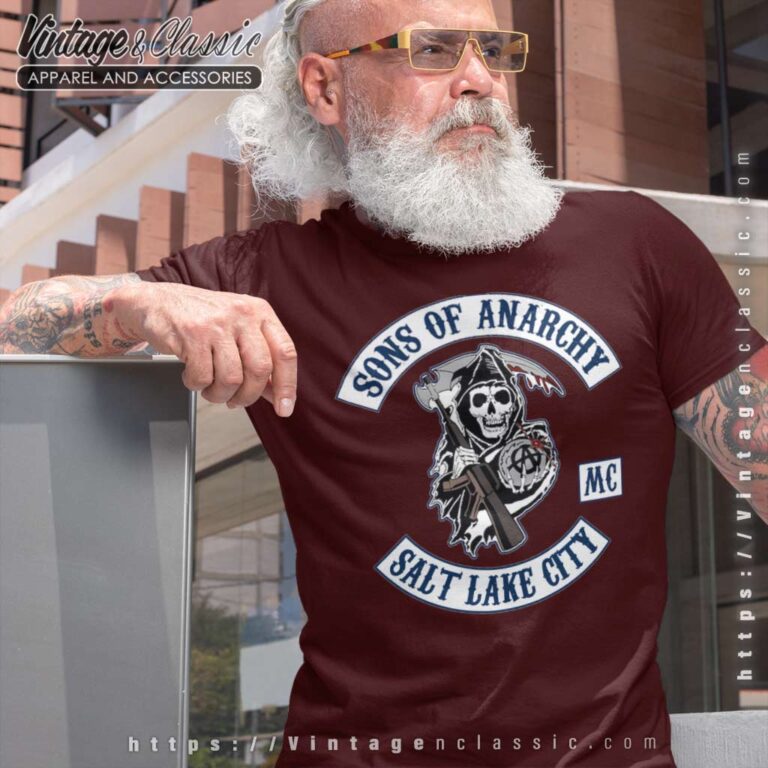 Sons Of Anarchy Mc Salt Lake City Biker T shirt Sons Of Anarchy Mc Salt Lake City Biker T shirt