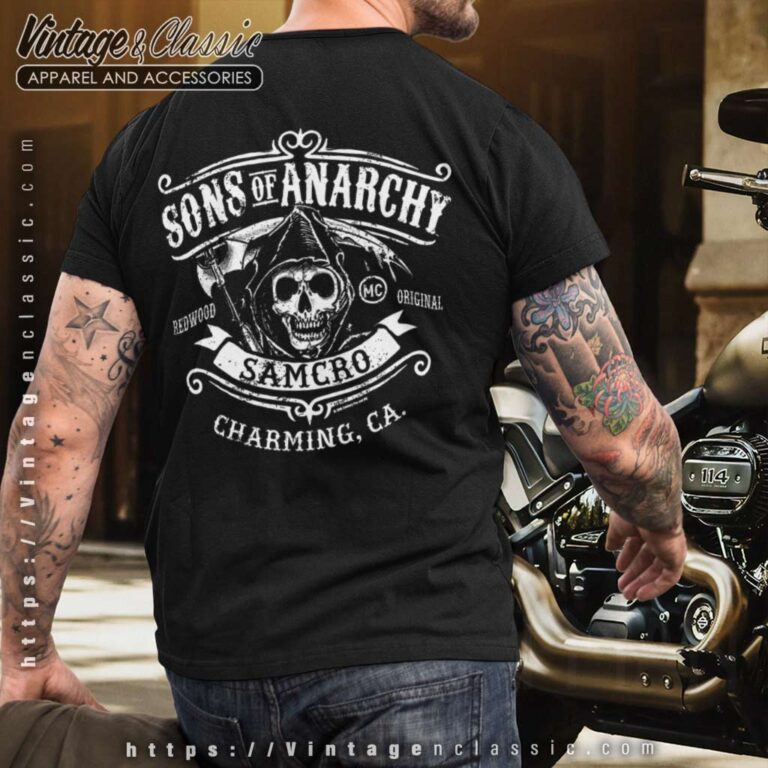 Sons of Anarchy Charming California T Shirt Back Sons of Anarchy Charming California T Shirt Back