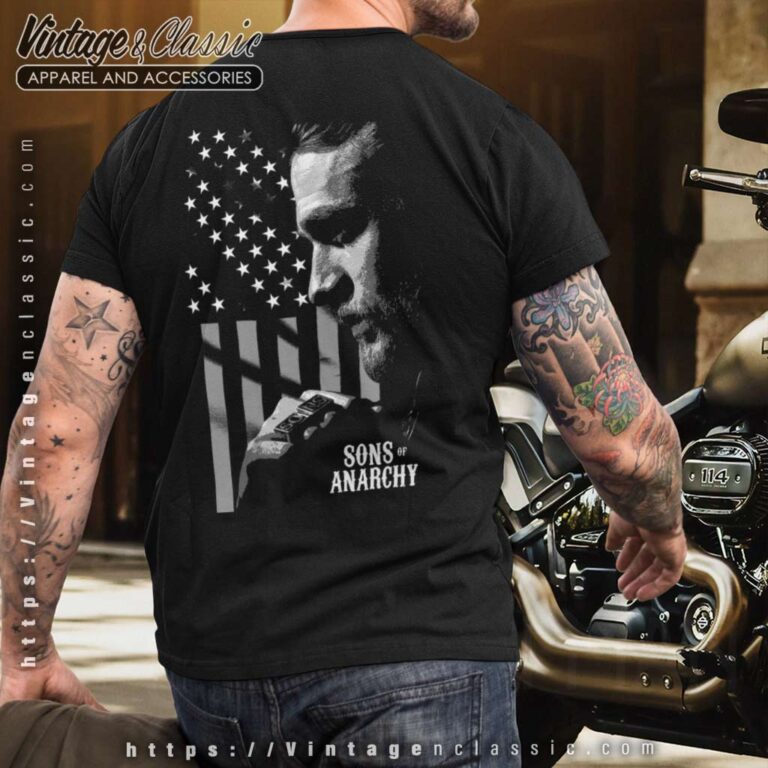 Sons of Anarchy Jax Flag T Shirt Back Sons of Anarchy Jax Flag T Shirt Back