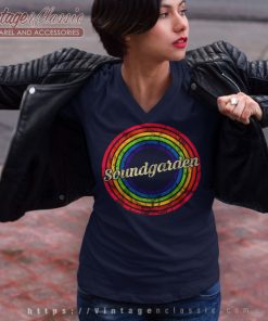 Soundgarden Rainbow V Neck TShirt