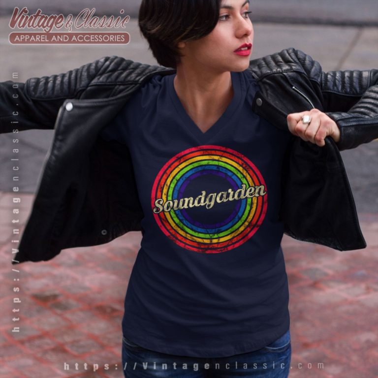 Soundgarden Rainbow V Neck TShirt Soundgarden Rainbow V Neck TShirt