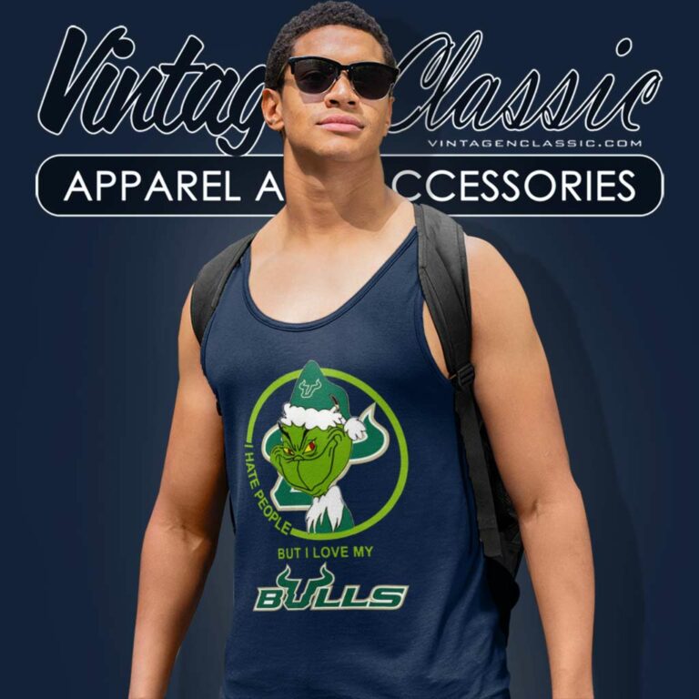 South Florida Bulls Ncaa Christmas Grinch Shirt I Hate People But I Love My South Florida Tank Top Racerback South Florida Bulls Ncaa Christmas Grinch Shirt I Hate People But I Love My South Florida Tank Top Racerback