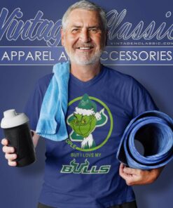 South Florida Bulls Ncaa Christmas Grinch Shirt I Hate People But I Love My South Florida V Neck TShirt