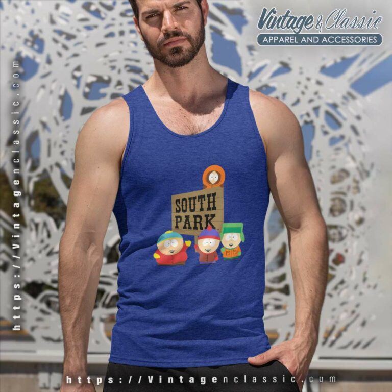South Park Shirt Gang With Sign Tank Top Racerback South Park Shirt Gang With Sign Tank Top Racerback