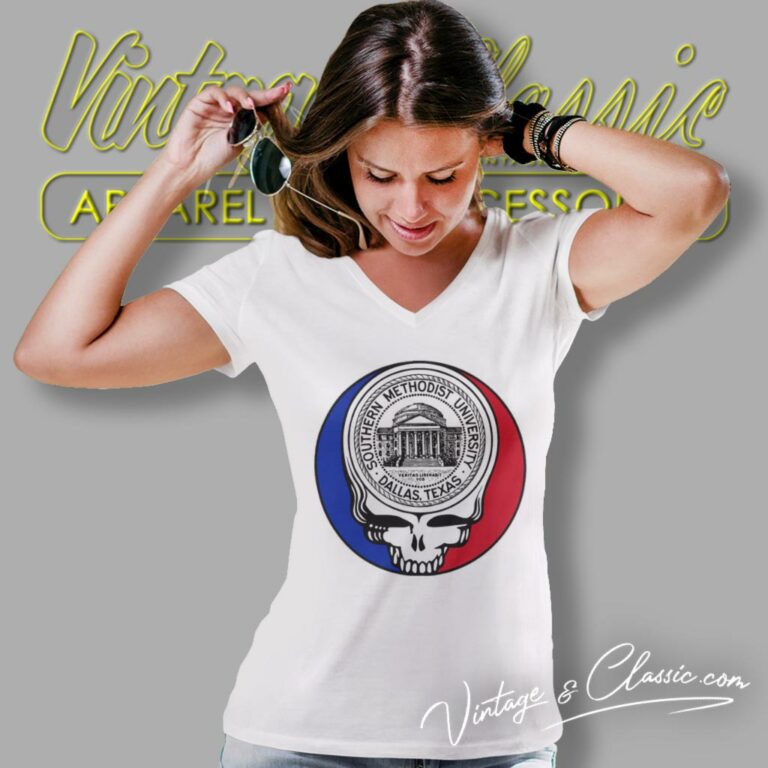 Southern Methodist University Grateful Dead Steal Your Face V Neck TShirt Southern Methodist University Grateful Dead Steal Your Face V Neck TShirt