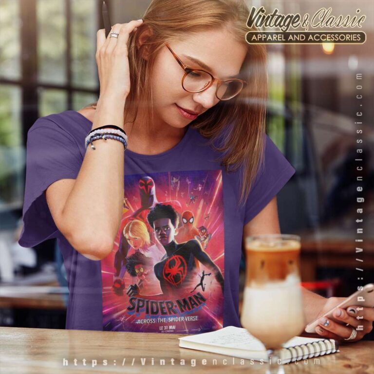 Spider Man Across The Spider Verse Poster Women TShirt Spider Man Across The Spider Verse Poster Women TShirt