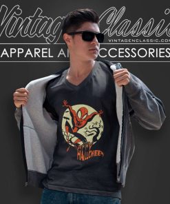 Spider Man Happy Halloween Shirt V Neck TShirt