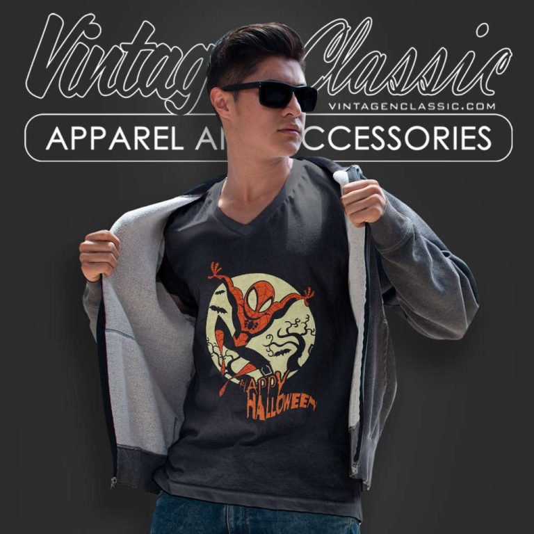 Spider Man Happy Halloween Shirt V Neck TShirt Spider Man Happy Halloween Shirt V Neck TShirt