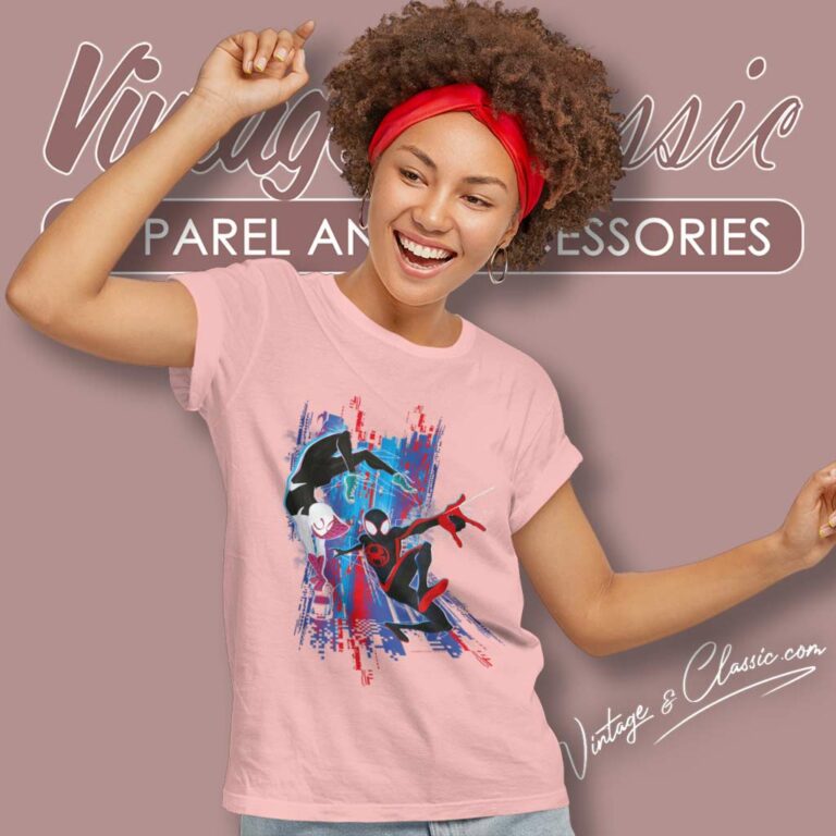 Spider Man Shirt Across The Spider Verse Miles And Gwen Women TShirt Spider Man Shirt Across The Spider Verse Miles And Gwen Women TShirt