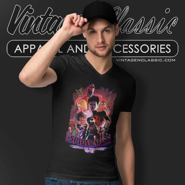 Spider Man Shirt Across The Spider Verse Part One V Neck TShirt Spider Man Shirt Across The Spider Verse Part One V Neck TShirt