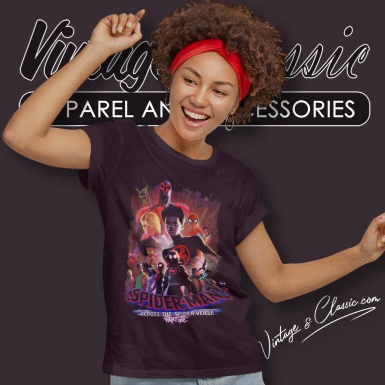 Spider Man Shirt Across The Spider Verse Part One Women TShirt Spider Man Shirt Across The Spider Verse Part One Women TShirt