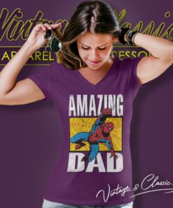 Spiderman Amazing Dad V Neck TShirt