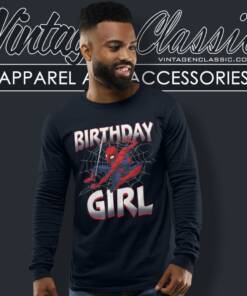 Spiderman Birthday Girl Long Sleeve Tee