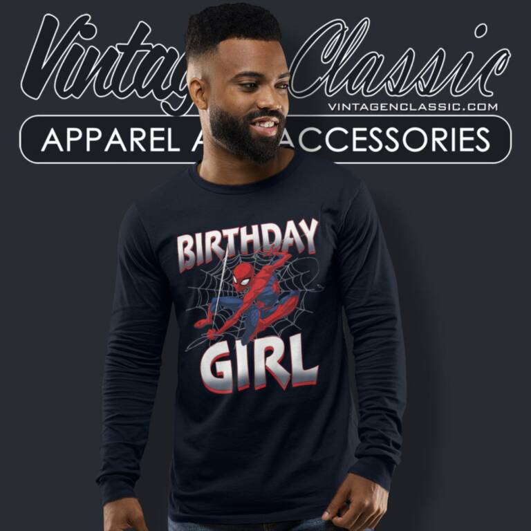 Spiderman Birthday Girl Long Sleeve Tee Spiderman Birthday Girl Long Sleeve Tee