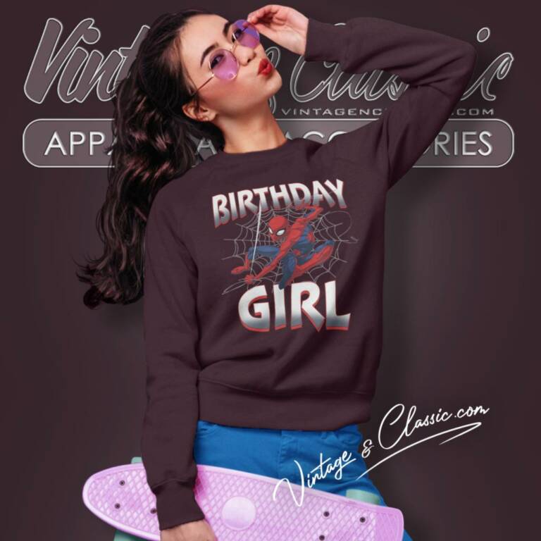 Spiderman Birthday Girl Sweatshirt Spiderman Birthday Girl Sweatshirt