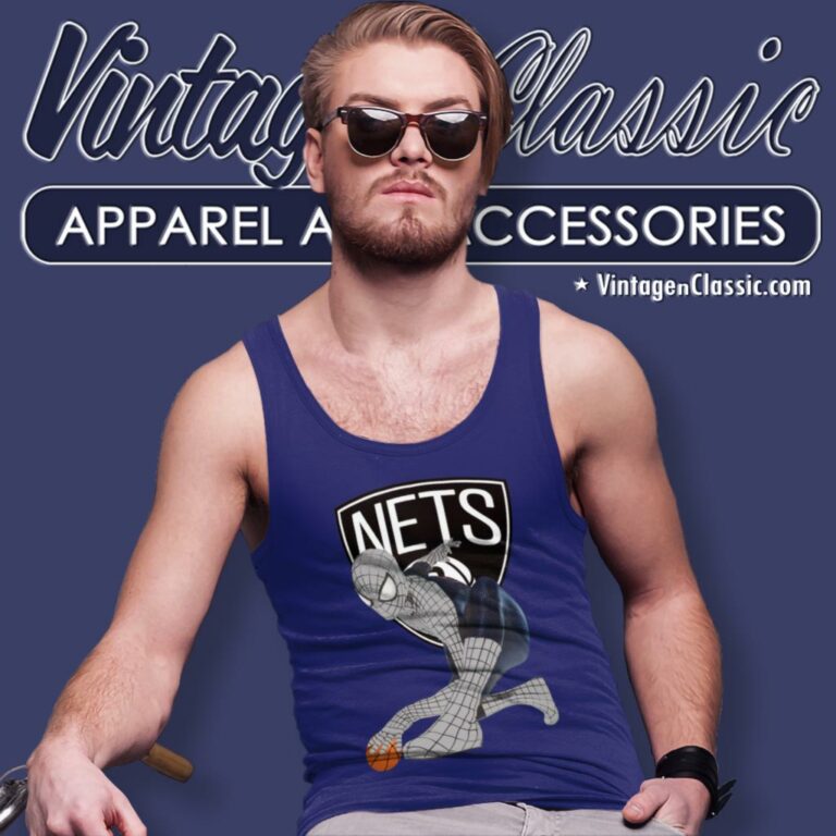 Spiderman Brooklyn Nets Tank Top Racerback Spiderman Brooklyn Nets Tank Top Racerback