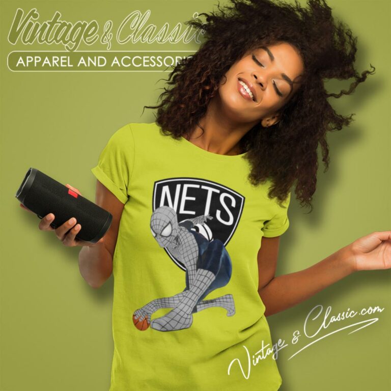 Spiderman Brooklyn Nets Women T Shirt Spiderman Brooklyn Nets Women T Shirt