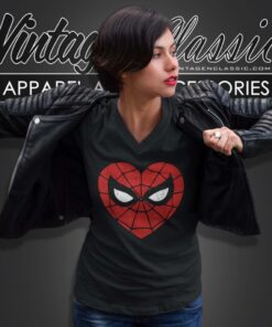 Spiderman Face Mask V Neck TShirt