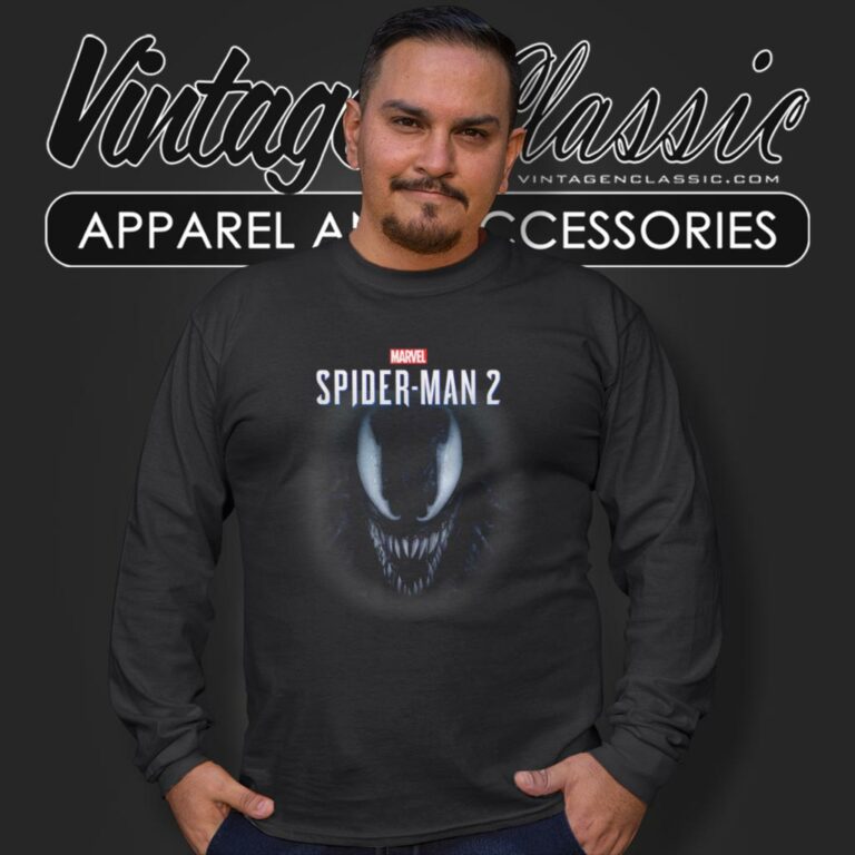 Spiderman Game Venom Face Long Sleeve Tee Spiderman Game Venom Face Long Sleeve Tee