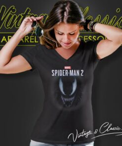 Spiderman Game Venom Face V Neck TShirt