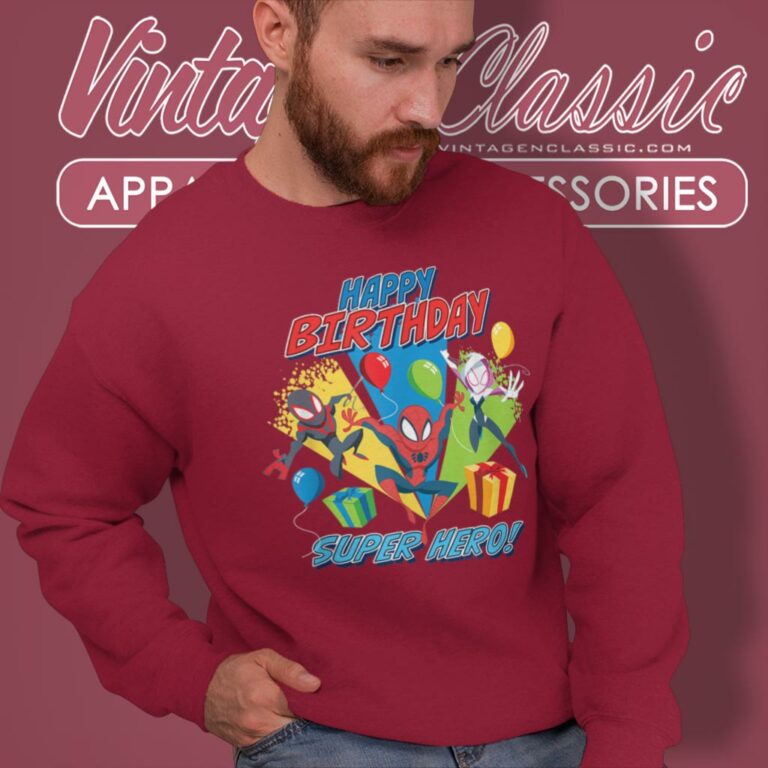 Spiderman Happy Birthday Sweatshirt Spiderman Happy Birthday Sweatshirt