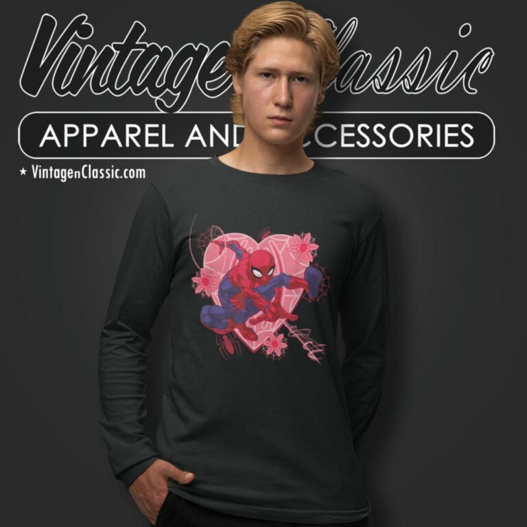 Spiderman Hearts And Flowers Long Sleeve Tee Spiderman Hearts And Flowers Long Sleeve Tee
