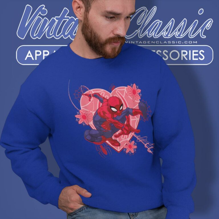 Spiderman Hearts And Flowers Sweatshirt Spiderman Hearts And Flowers Sweatshirt