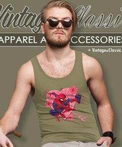 Spiderman Hearts And Flowers Tank Top Racerback