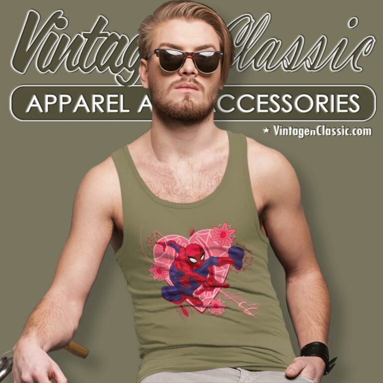Spiderman Hearts And Flowers Tank Top Racerback Spiderman Hearts And Flowers Tank Top Racerback