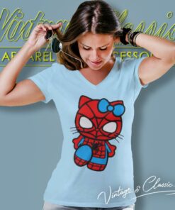 Spiderman Hello Kitty V Neck TShirt
