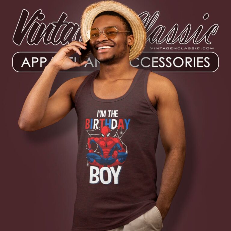 Spiderman Im The Birthday Boy Tank Top Racerback Spiderman Im The Birthday Boy Tank Top Racerback