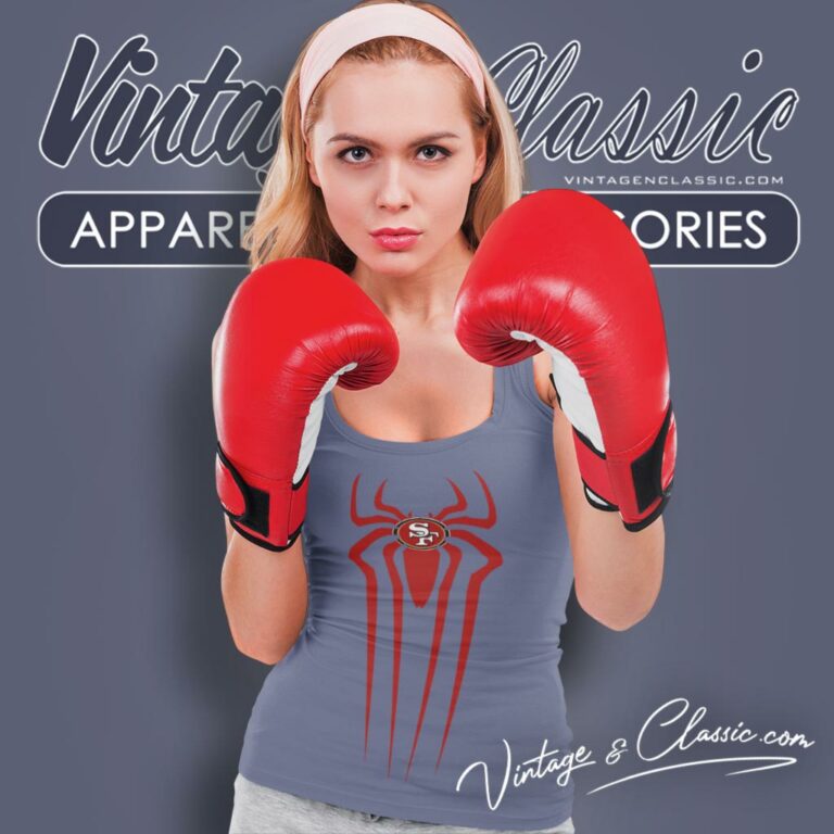 Spiderman Logo In 49ers Tank Top Racerback Spiderman Logo In 49ers Tank Top Racerback