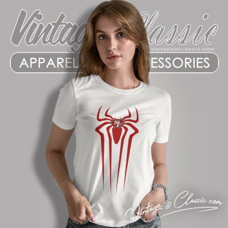 Spiderman Logo In 49ers Women T Shirt Spiderman Logo In 49ers Women T Shirt