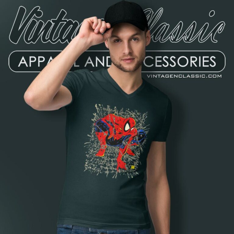 Spiderman Mcfarlane V Neck TShirt Spiderman Mcfarlane V Neck TShirt