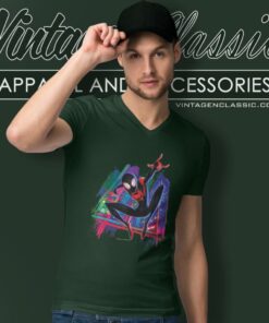 Spiderman Miles Morales V Neck TShirt