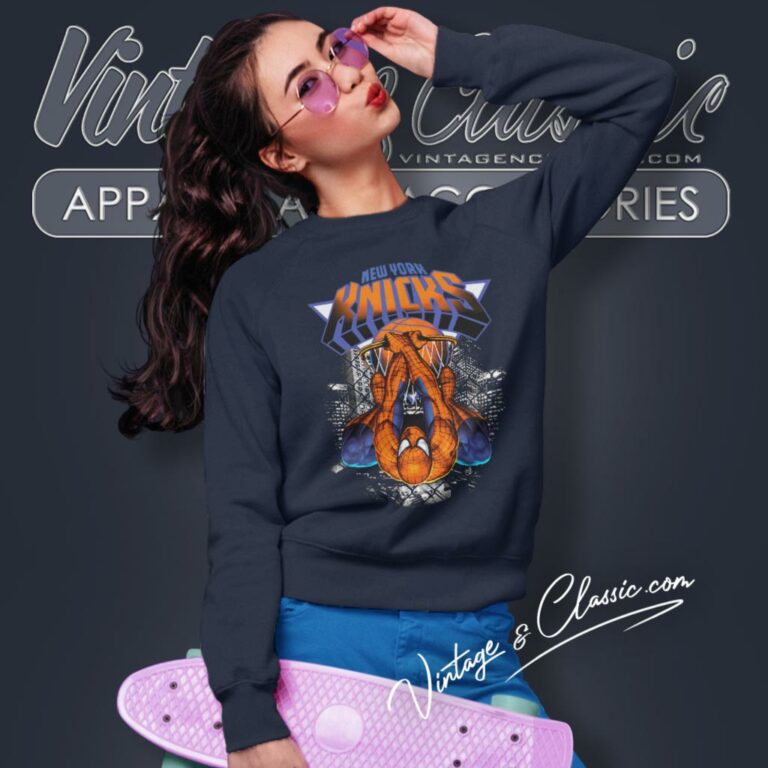 Spiderman New York Knicks Sweatshirt Spiderman New York Knicks Sweatshirt